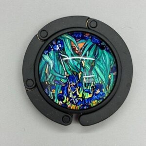 Tassenhanger zwart lelies blauw