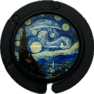 Tassenhanger zwart van Gogh landschap