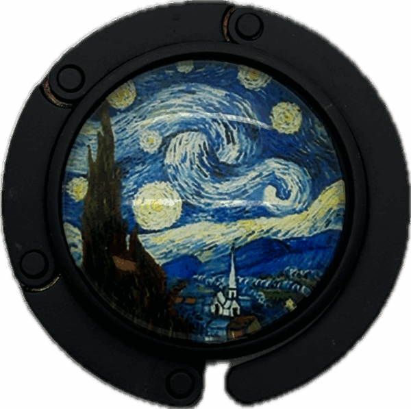 Tassenhanger zwart van Gogh landschap