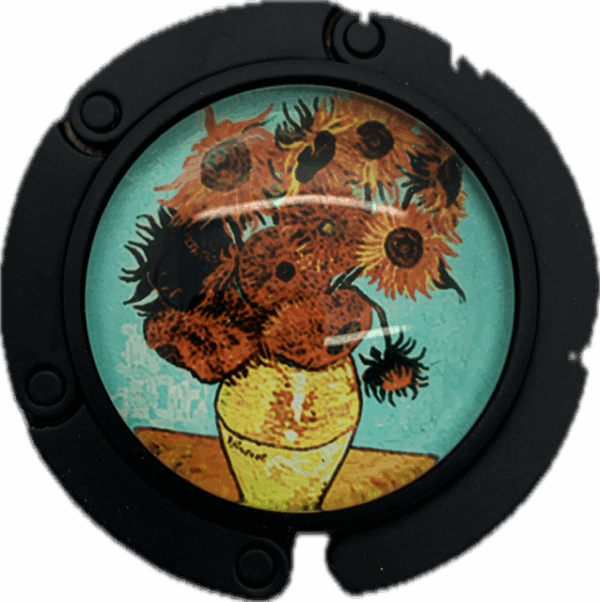 Tassenhanger zwart van Gogh bloemenvaas